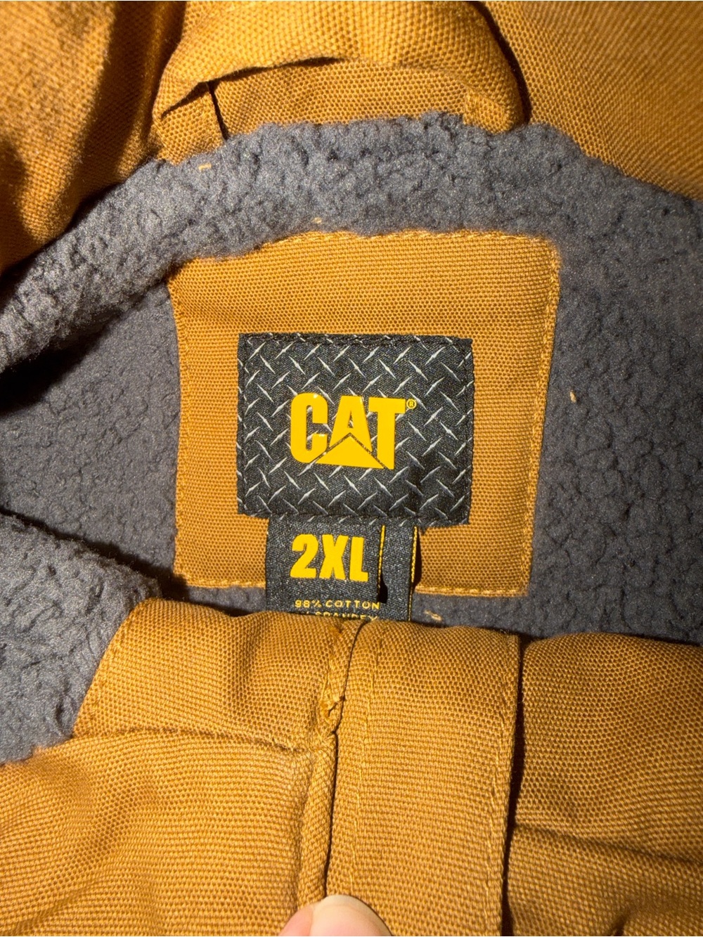 NWT Men's Caterpillar Quilted Work Vest in Caramel Brown Size 2XL (KB8) - Picture 7 of 8